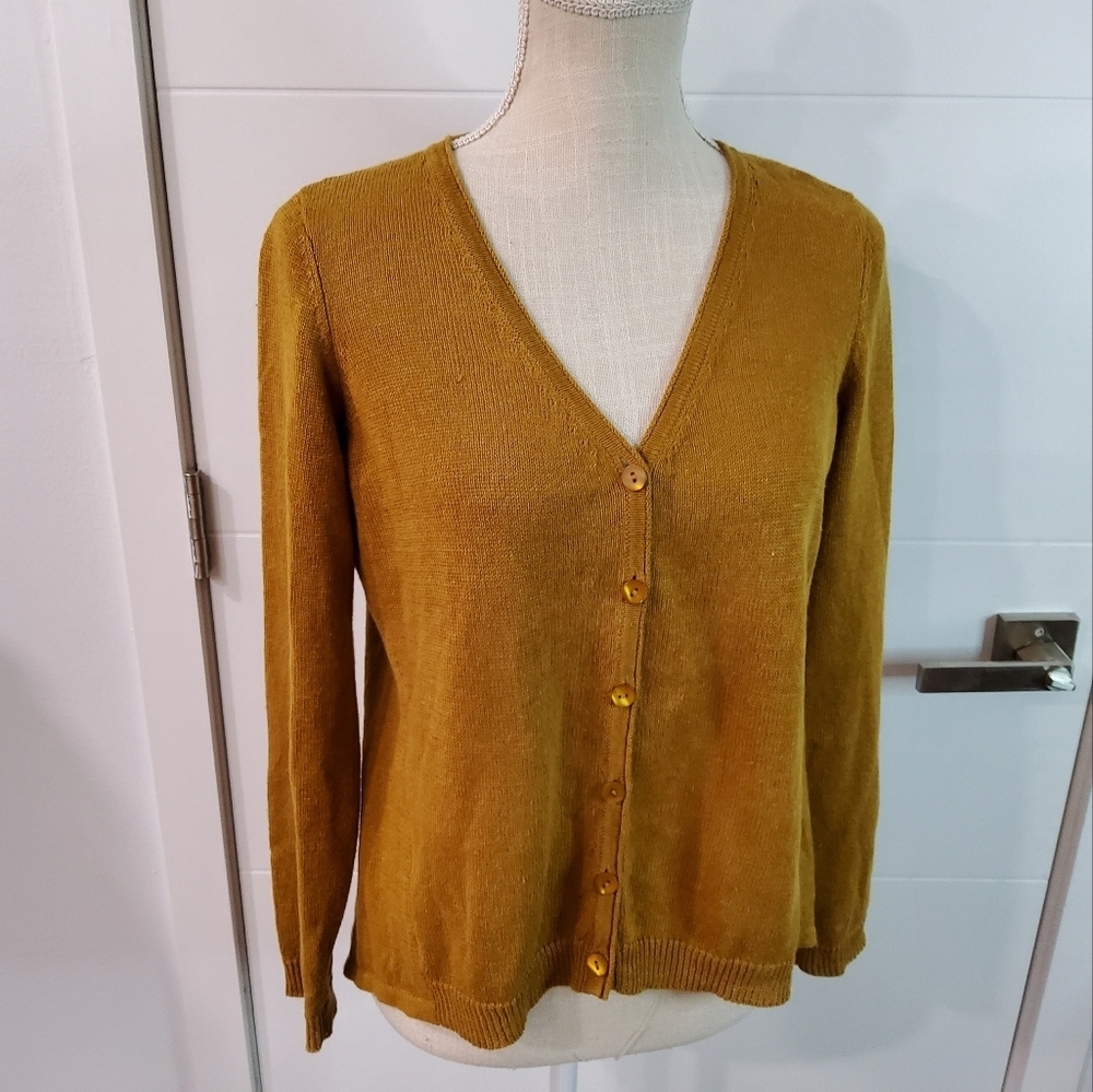 Eileen Fisher Organic Linen Knit Cardigan Size SP - Picture 2 of 11